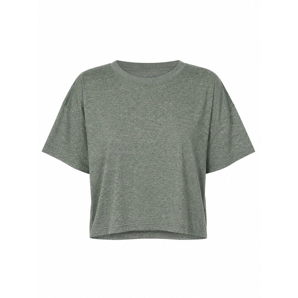 Eddie Bauer Women XL Cropped T Shirt Relaxed Oversized Boxy Sage Green Tee